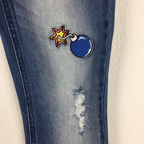 Vanilla Star Mid Rise Skinny Distressed Jeans - Picture 4 of 7